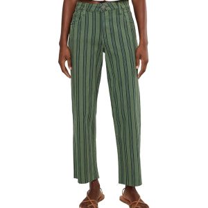 KUT from the Kloth Charlotte High-Rise Wide Leg with Raw Hem in Matcha Green