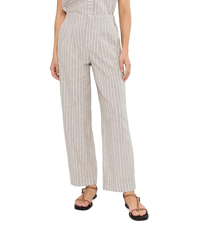 NIC+ZOE Petite Lenox Wide Leg Striped Linen Pants