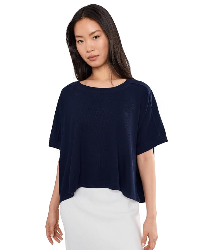 Mod-o-doc Dolman 1/2 Sleeve Open Crew Neck Boxy Top
