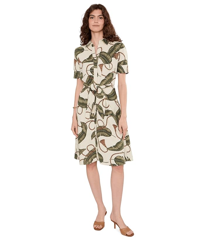 Lauren Ralph Lauren Rope-Print Tie-Front Linen Shirtdress