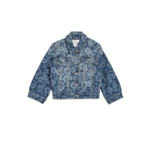 abercrombie kids Floral Oversize Denim Jacket (Big Kids)