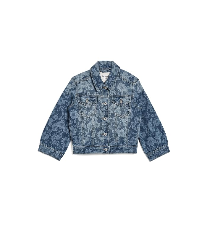 abercrombie kids Floral Oversize Denim Jacket (Big Kids)