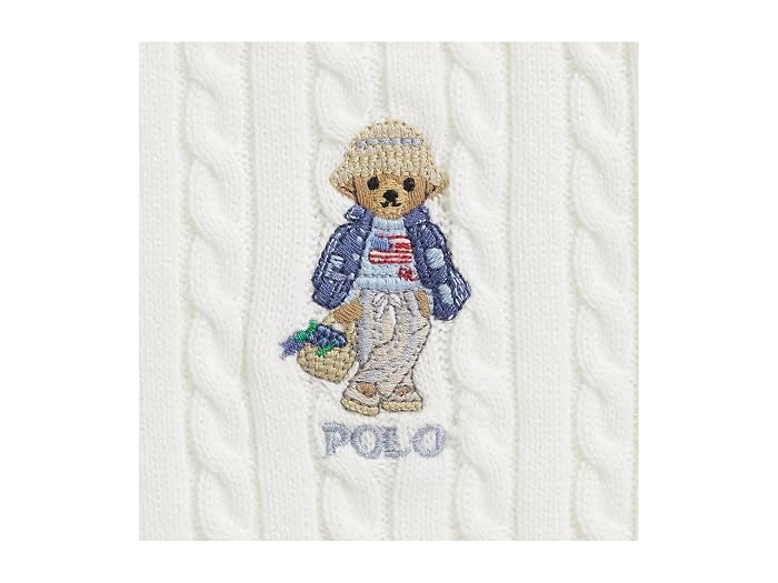 Polo Ralph Lauren Kids Polo Bear Cable Cotton V-Neck Cardigan (Big Kid) - Image 3