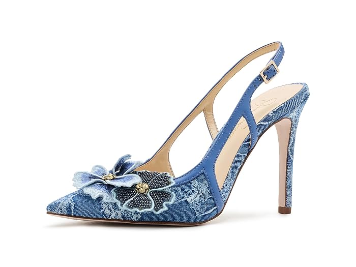 Jessica Simpson Pilitia 3D Floral Denim High Heels