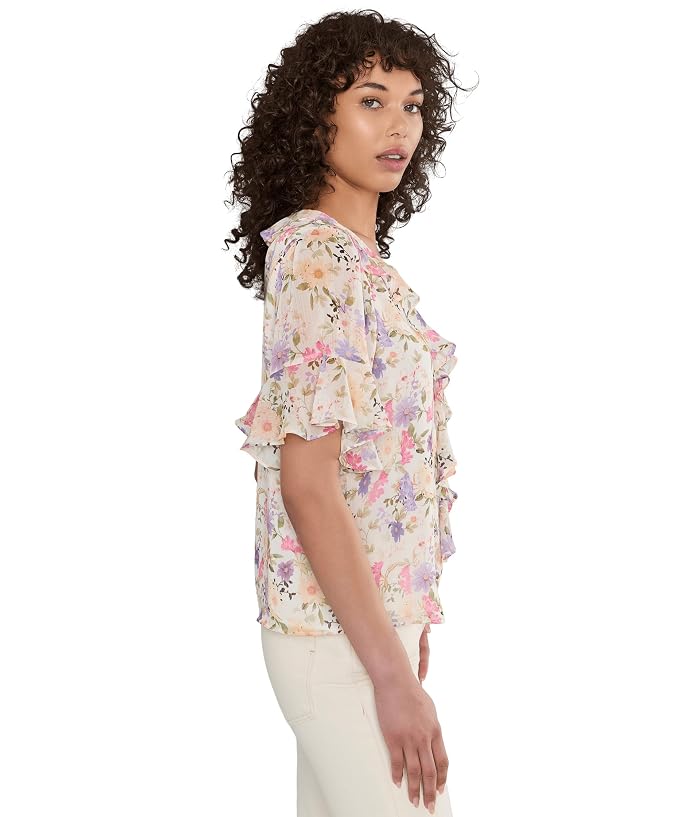 CeCe Flutter Sleeve Ruffled Short Sleeve Top - Image 3