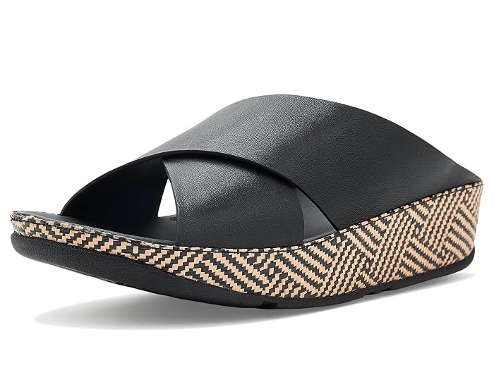 FitFlop Lulu Lux Graphic-weave Leather Cross Slides