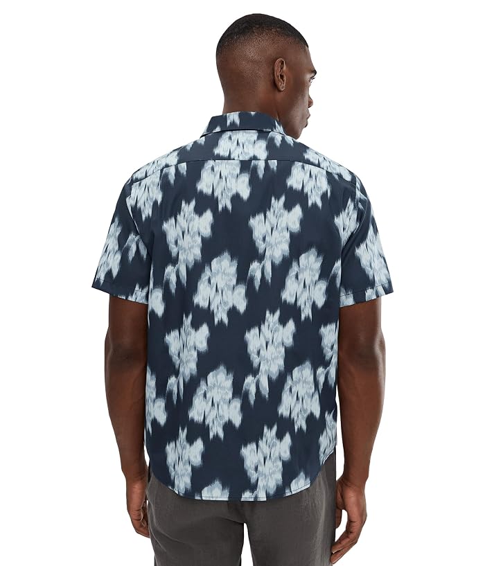 Vince Blurred Roses Short Sleeve French Placket Shirt - Image 4