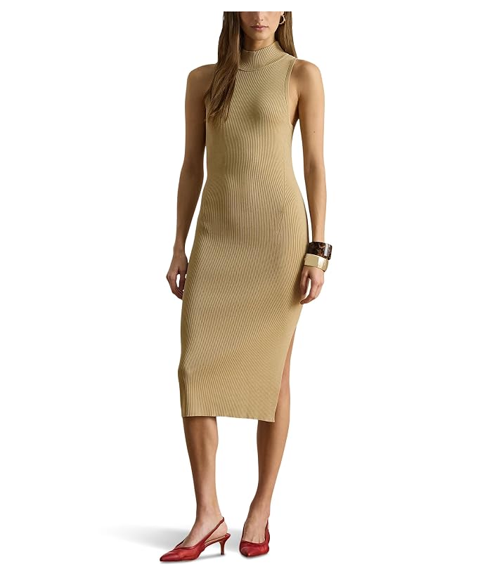 Lauren Ralph Lauren Ribbed Sleeveless Mockneck Sweater Dress - Image 4