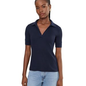 Lauren Ralph Lauren Jersey Elbow-Sleeve Collared Top