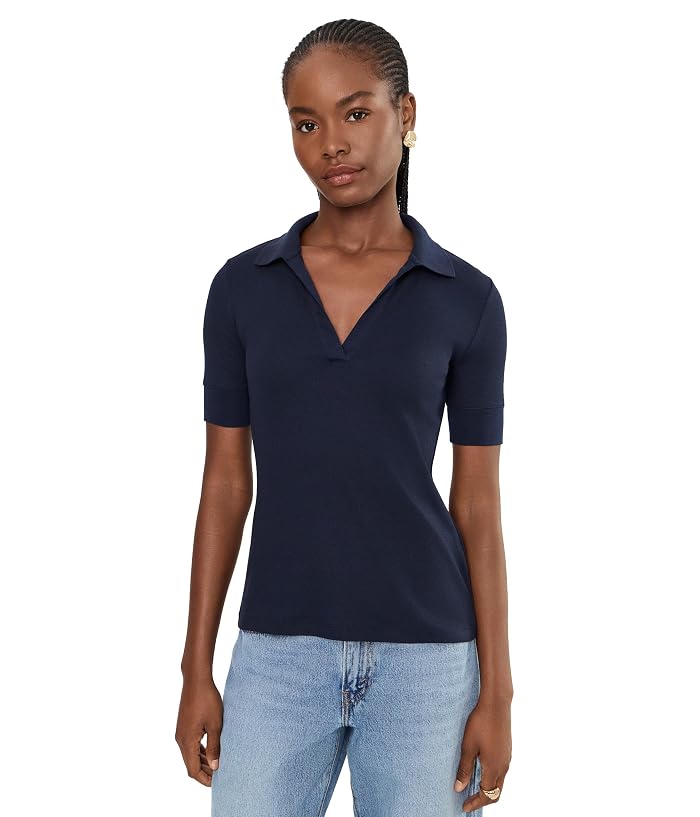 Lauren Ralph Lauren Jersey Elbow-Sleeve Collared Top