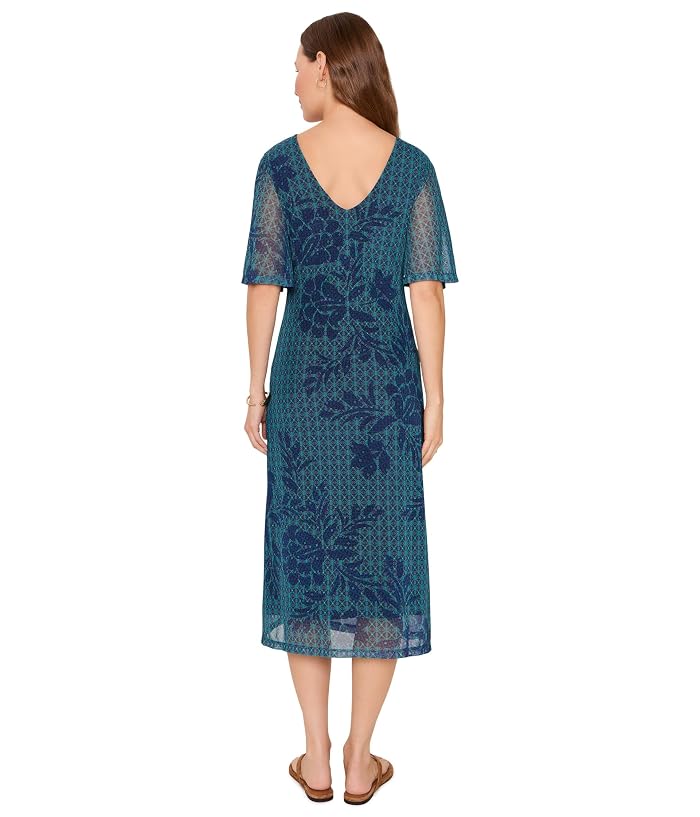 Johnny Was Double V-Neck Mesh Midi Dress - Image 4