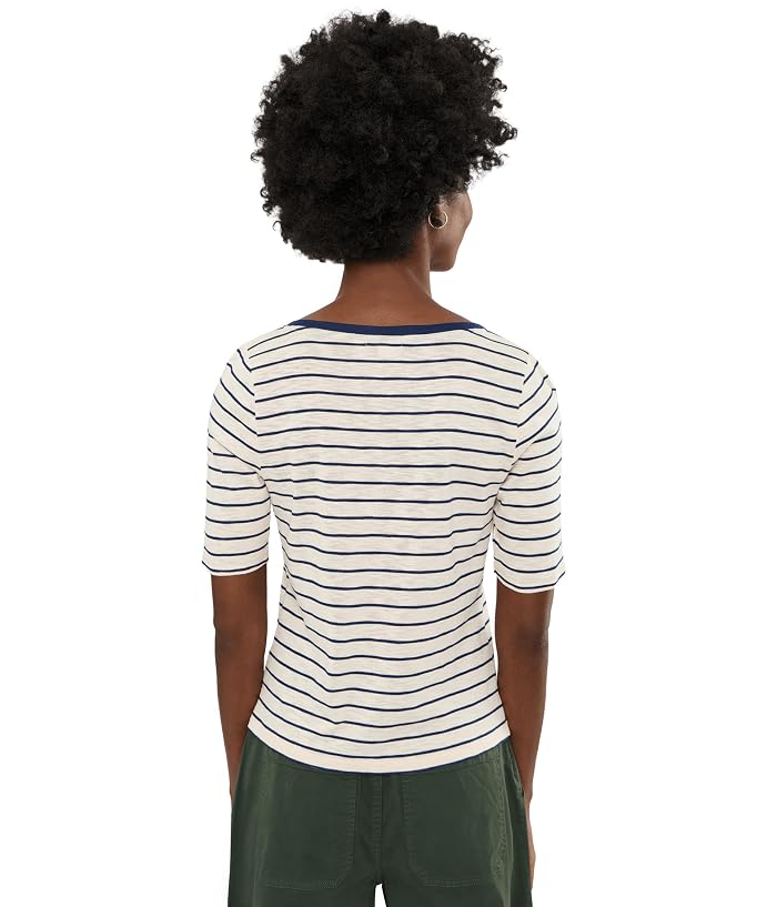 NIC+ZOE Nzt Elbow Sleeve Stripe Notch Tee - Image 4