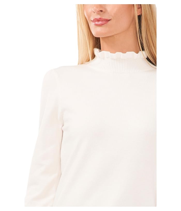 CeCe Mock Neck Ruffle Cuff Sweater - Image 3