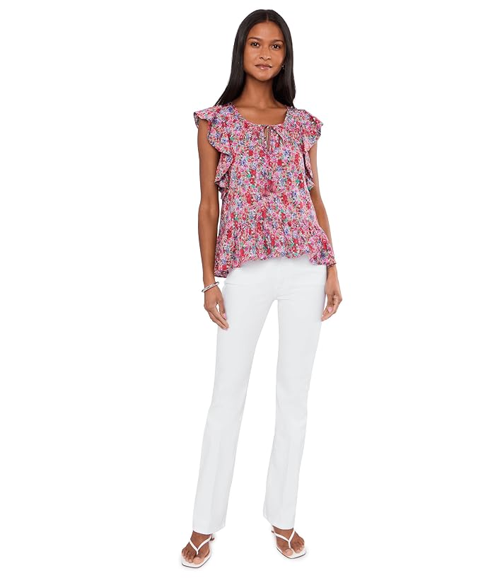 Liverpool Los Angeles Flutter Sleeve Peplum Woven Top with Ties - Image 2