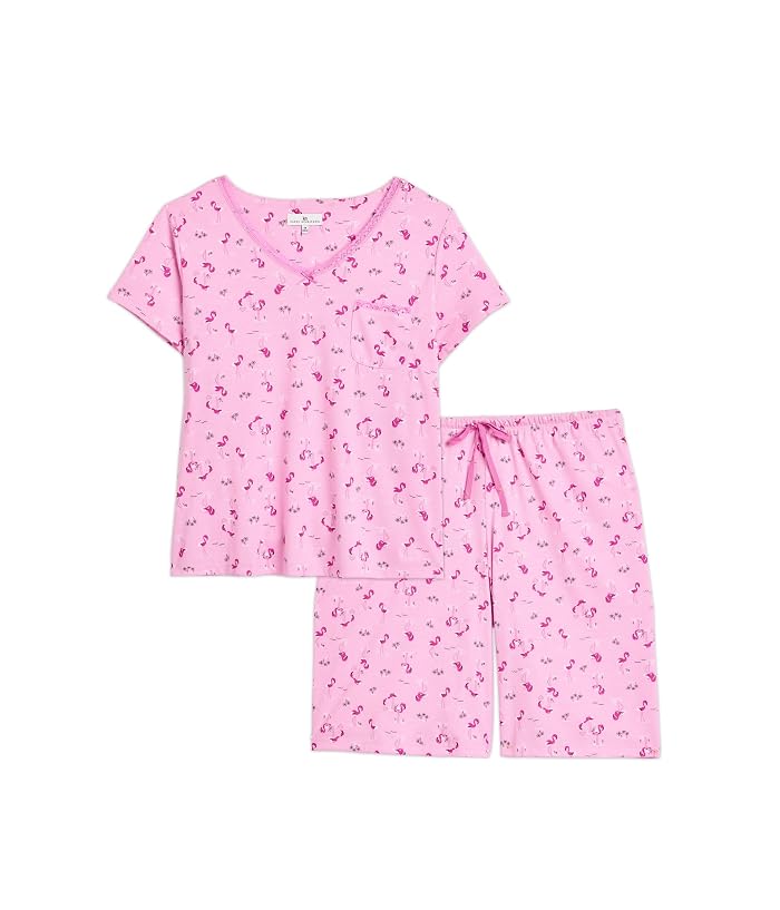 Karen Neuburger Plus Size V-Neck Tee & Bermuda Shorts Pajama Set - Image 4
