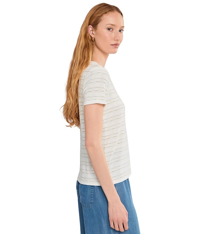 Liverpool Los Angeles Petite Short Sleeve Crew Neck Knit Tee with Rib Trim - Image 3
