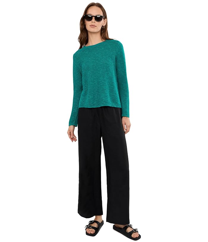 Eileen Fisher Organic Linen Cotton Slub Crew Neck Pullover - Image 2