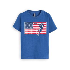 ChalkTalk SPORTS Guys Lacrosse Short Sleeve T-Shirt - Patriotic Lacrosse (Little Kid)