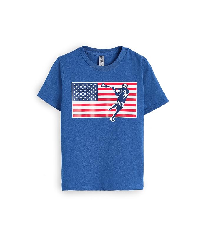 ChalkTalk SPORTS Guys Lacrosse Short Sleeve T-Shirt - Patriotic Lacrosse (Little Kid)