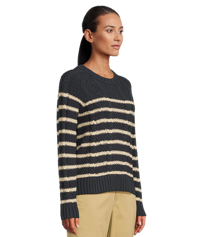 L.L.Bean Signature Cotton Fisherman Crewneck Sweater Stripe - Image 2