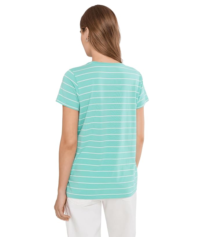 L.L.Bean Soft Stretch Supima Tee Crew Neck Striped Short Sleeve - Image 4
