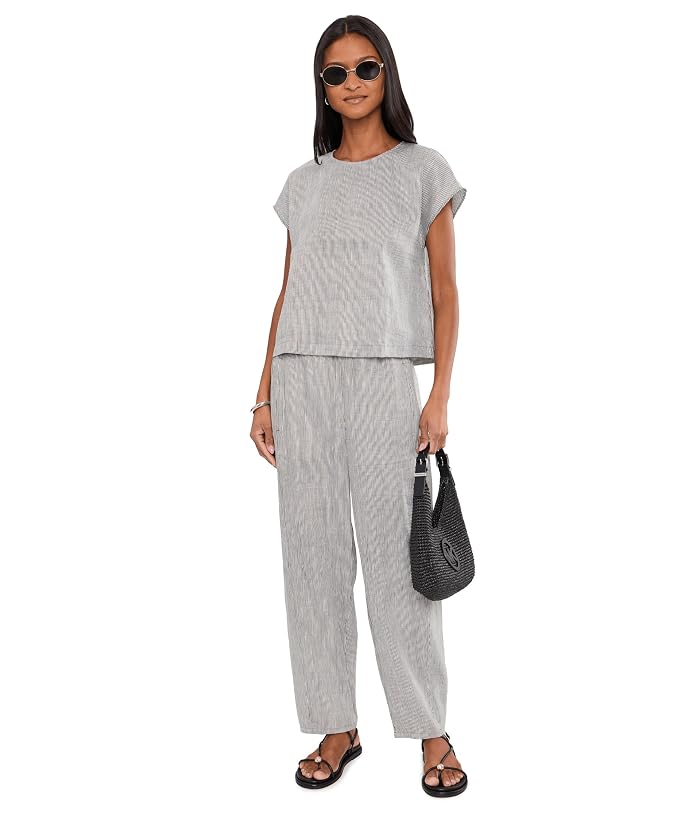 Eileen Fisher Striped Organic Linen Sheen Ankle Lantern Pants - Image 2