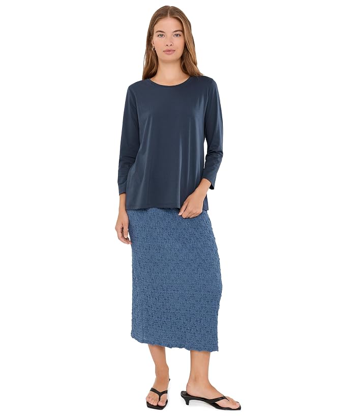 Eileen Fisher Organic Pima Cotton Jersey Round Neck Tee - Image 2