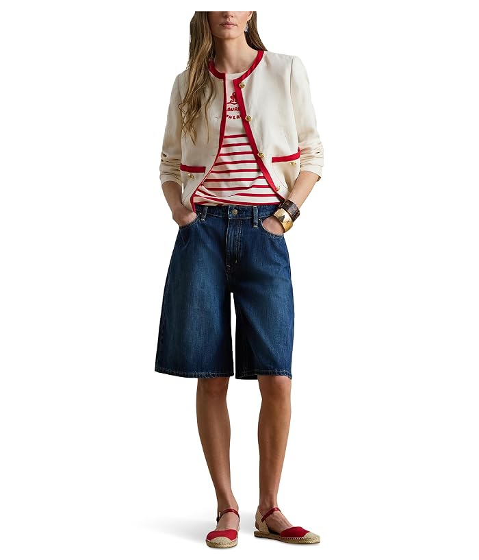 Lauren Ralph Lauren Petite Two-Tone Linen-Blend Twill Blazer - Image 2