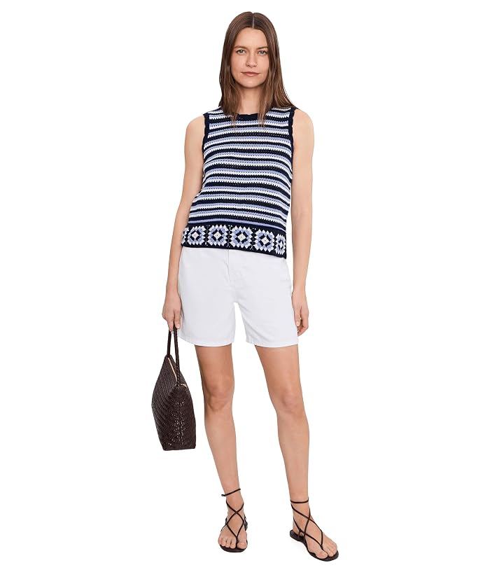 CeCe Stripped Crochet Tank Sweater - Image 2