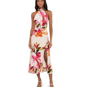 Adrianna Papell Printed Satin Dress