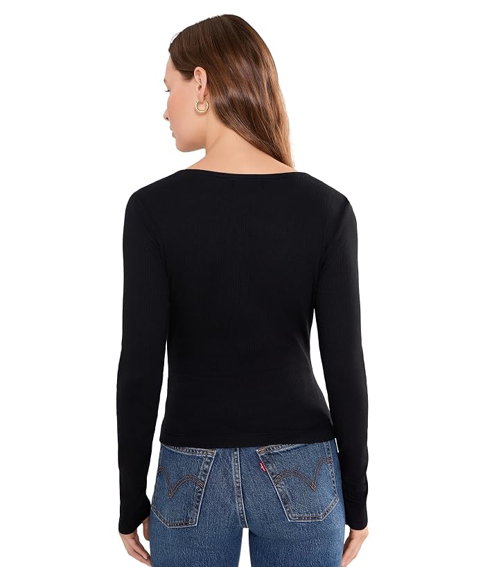 Michael Stars Stacie Shirred Surplice Long Sleeve Top - Image 4