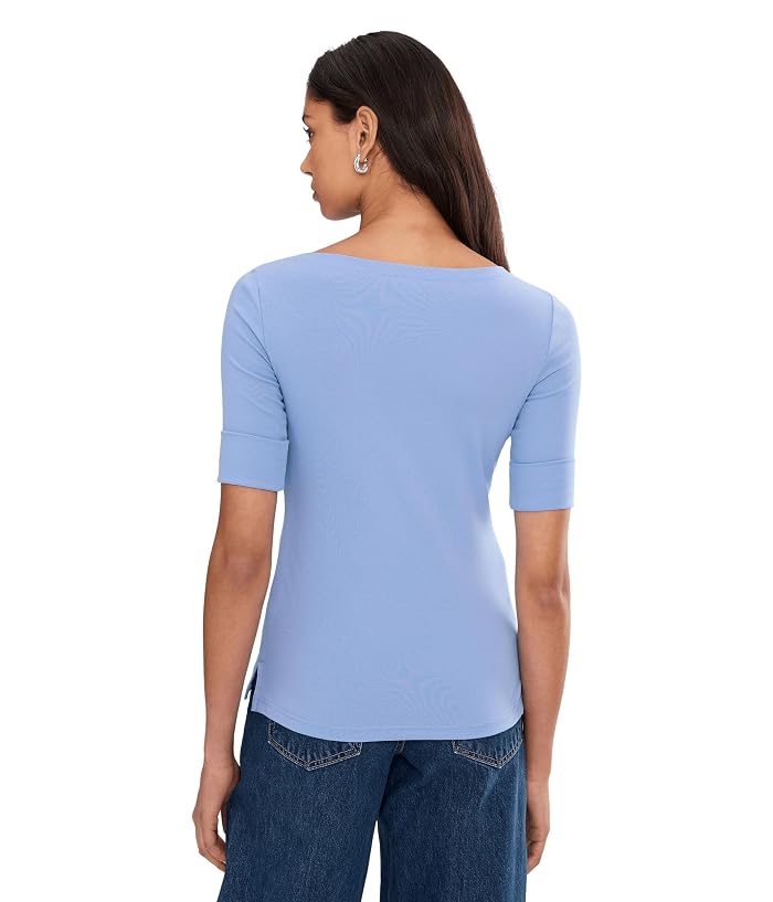 Lauren Ralph Lauren Stretch Cotton Boatneck Tee - Image 4