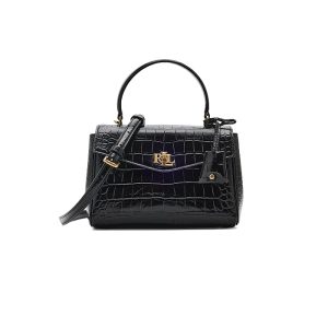 Lauren Ralph Lauren Croc-Embossed Small Farrah Soft Satchel