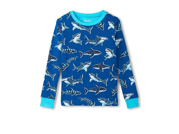 Hatley Kids Patterned Sharks Cotton Pajama Set (Toddler/Little Kid/Big Kid) - Image 2