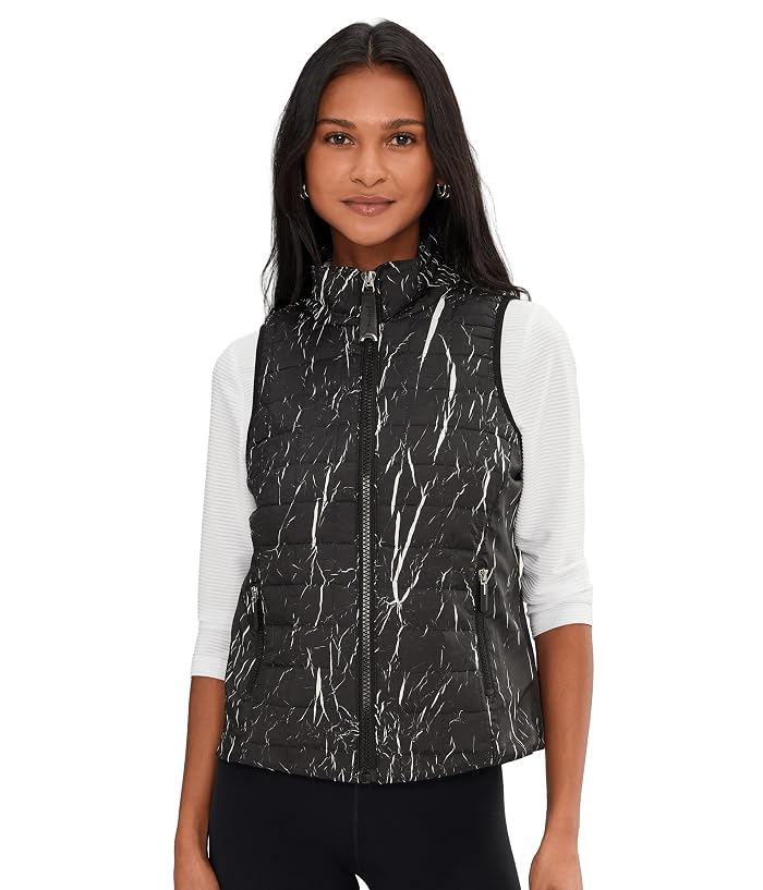 Jamie Sadock Quilted Zip Front Vest Zippered Side Pockets
