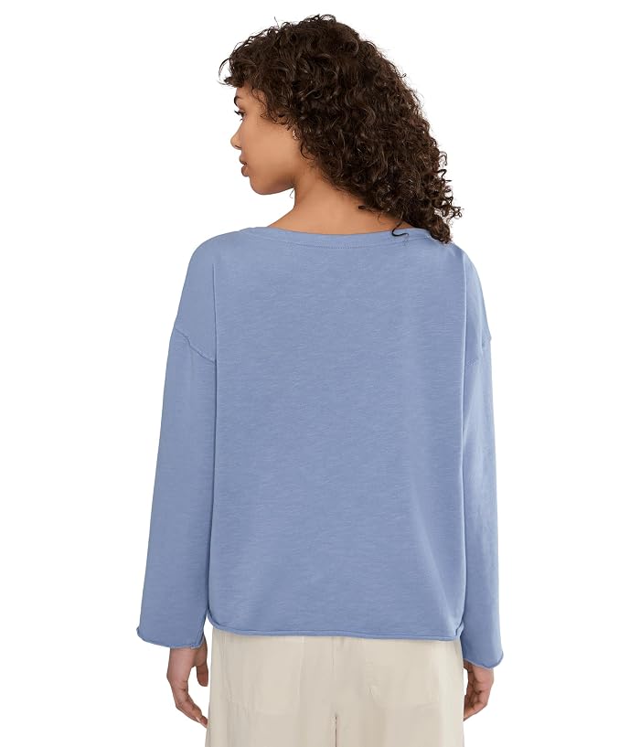 Eileen Fisher Garment Dyed Terry Bateau Neck Boxy Top - Image 4