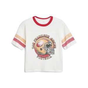 Junk Food Clothing Kids NFL San Francisco 49ers Striped Yoke Ringer Tee (Little Kid/Big Kid)