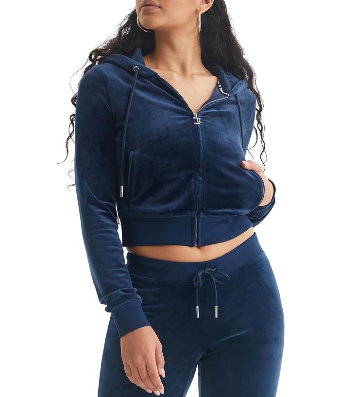 Juicy Couture C Solid Classic Juicy Hoodie with Back Bling
