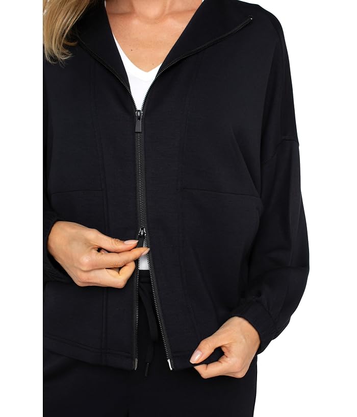 Liverpool Los Angeles Plush Comfort Knit Zip Up Funnel Neck Jacket - Image 3