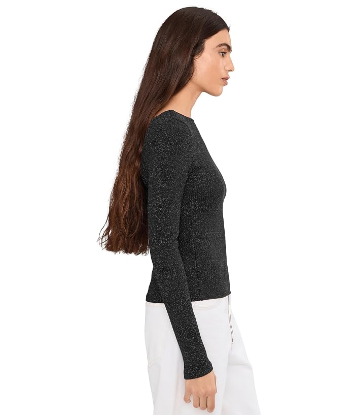 Madewell Bria Long Sleeve Open Back Snit Rib Sparkle - Image 3