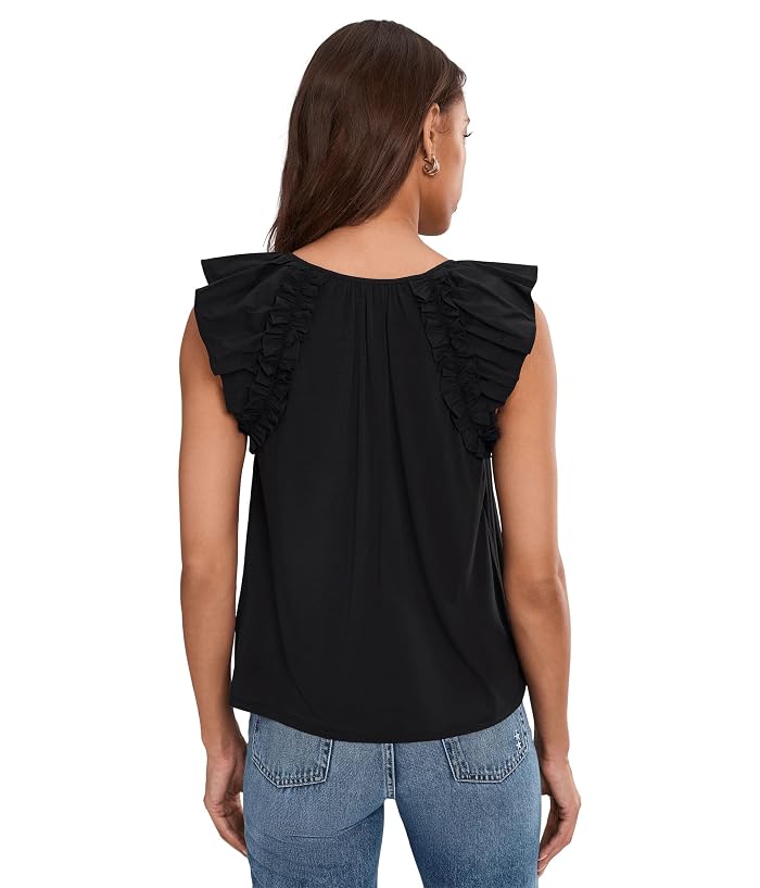 Liverpool Los Angeles Flutter Sleeve Knit To Woven Top With Ties - Image 4