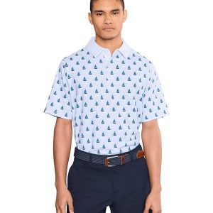 Callaway Sailboat Sunset Geo Print Polo