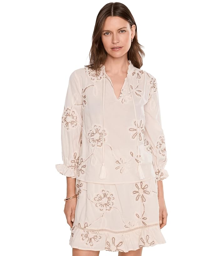Vince Camuto Split Neck Tie Blouse