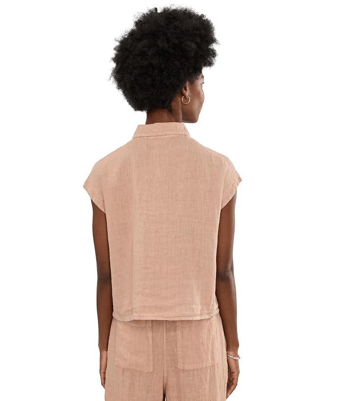 Elliott Lauren At Ease, Button Front Sleeveless Shirt with Patch Pocket - Image 4