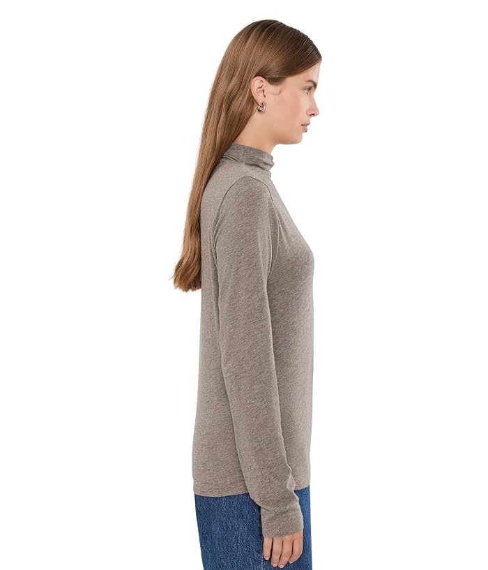 Eileen Fisher Melange Sheer Knit Funnel Neck Tee - Image 3