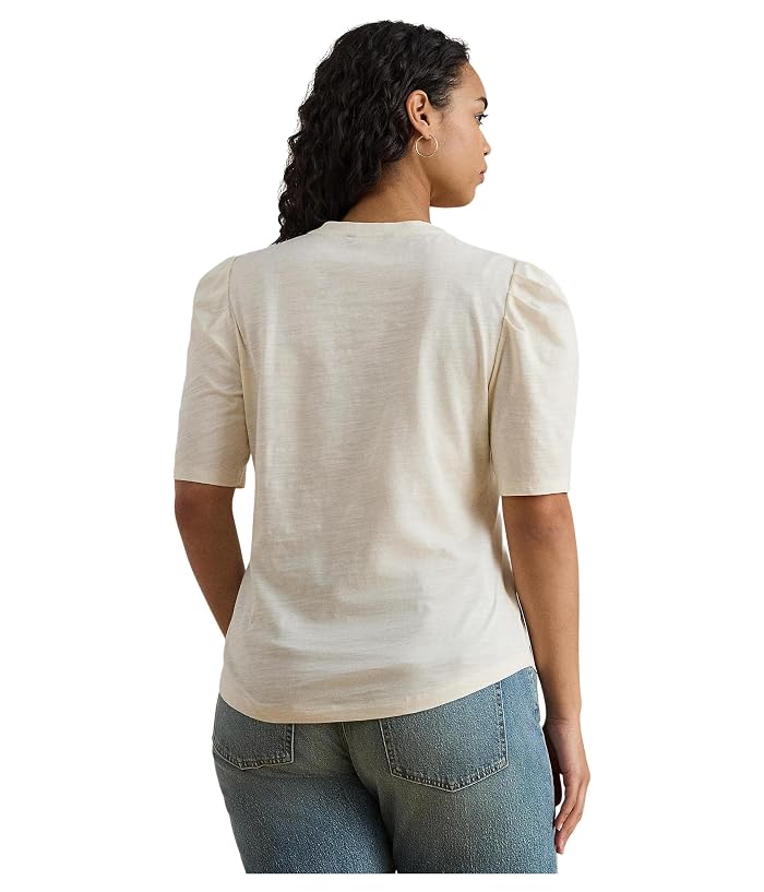 Lauren Ralph Lauren Plus Size Slub Jersey Puff-Sleeve Top - Image 3