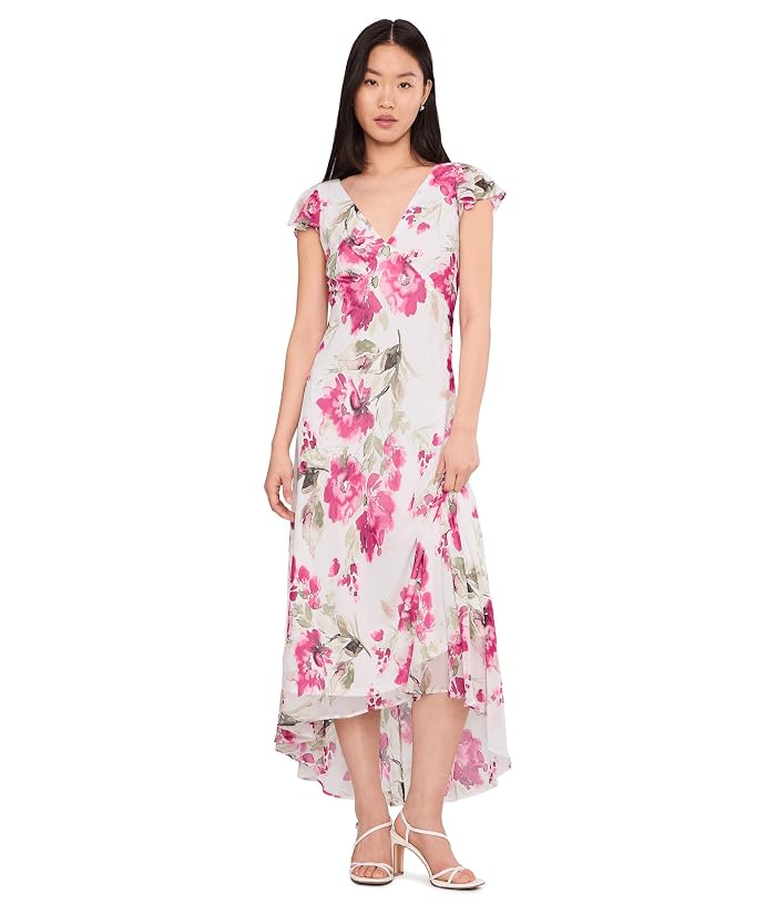 Calvin Klein Flutter Sleeve Chiffon Floral Aline Midi - Image 2