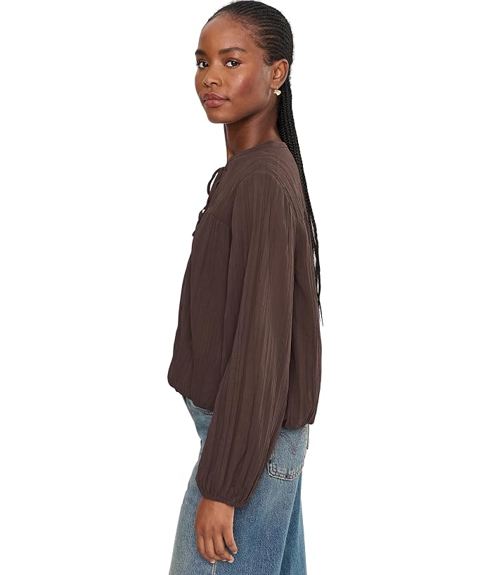 Vince Camuto Long Sleeve Bubble Hem with Split-Neck and Two Ties - Image 3