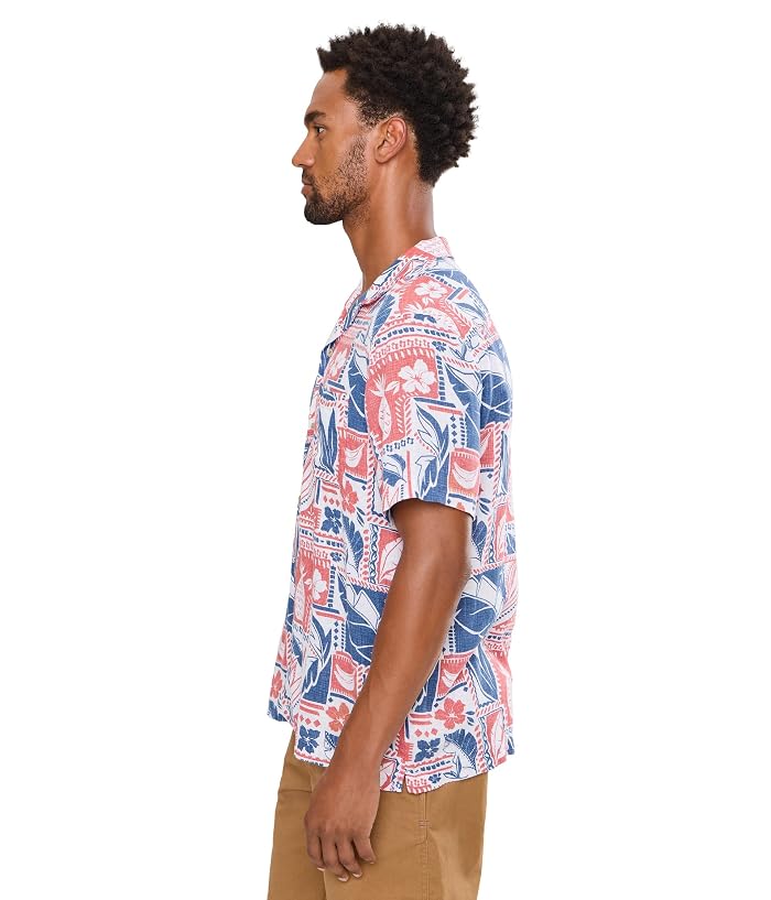 Vineyard Vines Waikiki Woodblock Seabreeze Linen Rayon Short Sleeve Cabana Shirt - Image 3