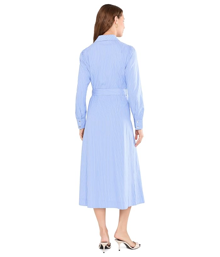 Vince Camuto Princess Pleat Shirt Dress Midi with Wide Cuff and Self Belt - Image 4